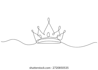 Corona simple símbolo real línea continua arte mínimo