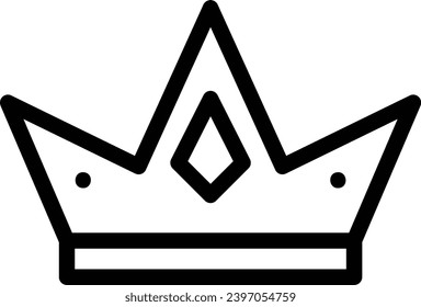 Crown single vector line icon