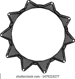 crown sketch isolated vector with hatching