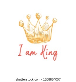 Crown sketch, line art, hand drawn vector illustration, eps 10