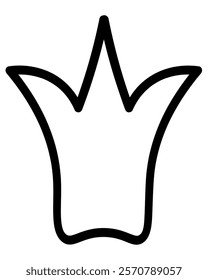 Crown. Sketch. Precious headdress with sharp ends. Hand drawn black drawing. Attribute of royalty. Vector illustration. Doodle style. Outline on isolated background. Idea for web design.