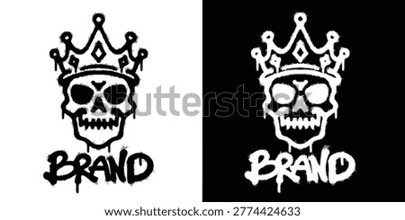 Crown Skull Urban graffiti style logo