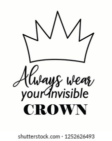 crown with slogan hand drawn