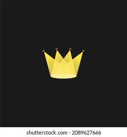 Crown Spotlight logo; Vector theatre perfomance logo template design. Artistic perfomance insignia sample. Advertising icon, graphic design, leaflet, flyer and poster elements.