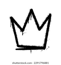 Crown sprayed in graffiti style. Vector illustration.