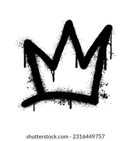 Crown sprayed in graffiti style. Vector illustration.