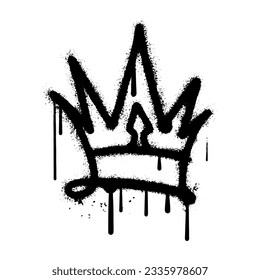 Crown sprayed in graffiti style. Vector illustration.