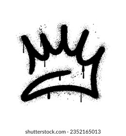 Crown sprayed in graffiti style. Vector illustration.