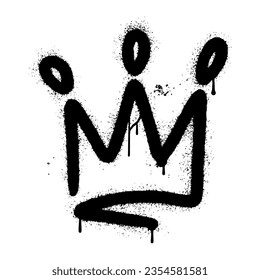 Crown sprayed in graffiti style. Vector illustration.