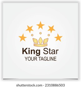 logotipo de estrella de la corona premium elegante plantilla vectorial eps 10