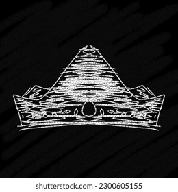 Crown in the style of crayons and chalk 