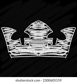 Crown in the style of crayons and chalk 