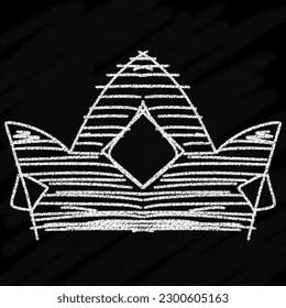 Crown in the style of crayons and chalk 