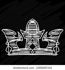 Crown in the style of crayons and chalk 