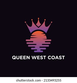 CROWN SUNSET QUEEN OF SUNLIGHT LOVER LOGO DESIGN MODERN COMPANY