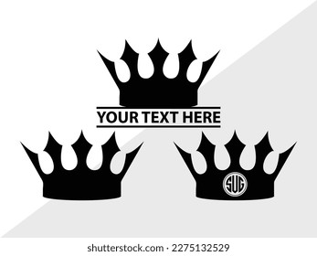 Crown SVG Monogram Vector Illustration Silhouette svg