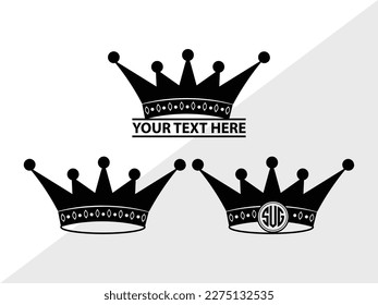 Crown SVG Monogram Vector Illustration Silhouette