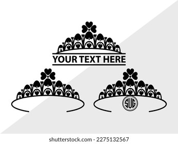Crown SVG Monogram Vector Illustration Silhouette