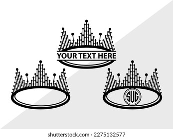 Crown SVG Monogram Vector Illustration Silhouette