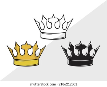 Crown SVG Printable Vector Illustration