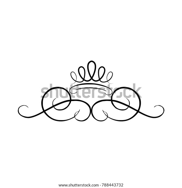 Download Crown Swirls Line Work Vector Illustration Stock Vector ...