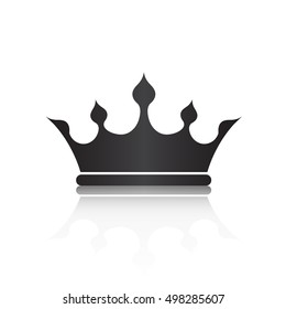 Crown symbol with  Black Color isolate on White background, vector illustration