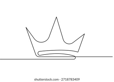 Vector de contorno aislado minimalista del arte de una línea del símbolo de la corona