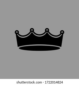 Crown symbol, icon on gray backdrop. Design element