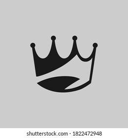 Crown symbol, icon on gray backdrop. Design element