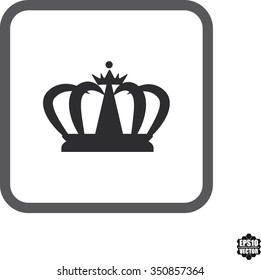 Crown Symbol And Icons On White Background. Vector illustration.