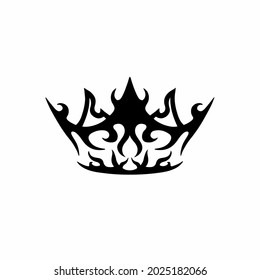 Crown Symbol Logo. Tattoo Design. Stencil Vector Illustration