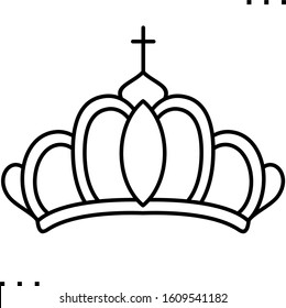 crown tattoo line art icon