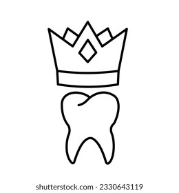 Crown with teeth Outline Vector Icon that can easily edit or modify

