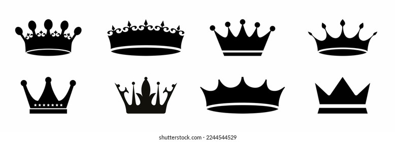 Crown template set. Stock vector illustration