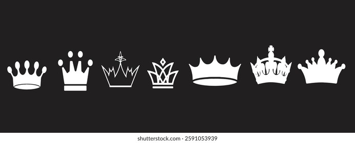 Crown template set. Stock vector illustration