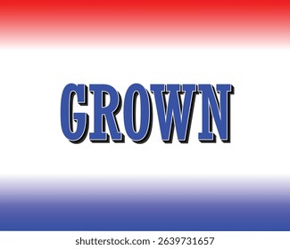 CROWN Text Effect in Blue and White on a Red-White-Blue Gradient