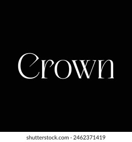 crown text on black background.