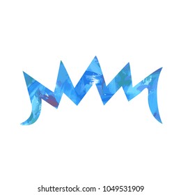 crown with texture of paint blue on a white background