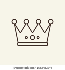 Crown thin line icon. Concept of chess game badge like victory, magnificent or grand and birthday fashion. Vector illustration symbol elements for web design and apps.