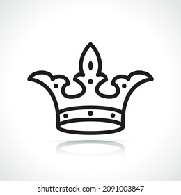 icono de línea delgada de corona aislado