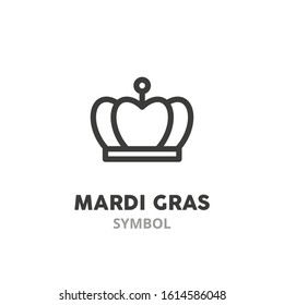 Crown thin line icon. Mardi Gras, carnival. Vector illustration symbol elements for web design