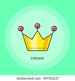 Crown thin line icon. Party vector illustration