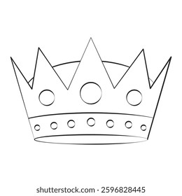 Crown with a thin line. Silhouette crown. Black crown symbol. 