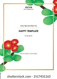 Crown of Thorn Flower Card, Vector illustration design element