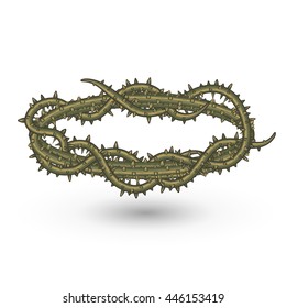Crown of thorn, vector art and illustration.