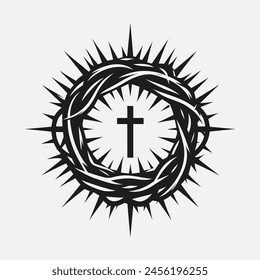 Crown of thorns. Church logo. Christian symbols. Christ's crown of thorns