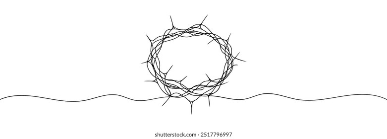 Crown of Thorns Continuous one line drawing