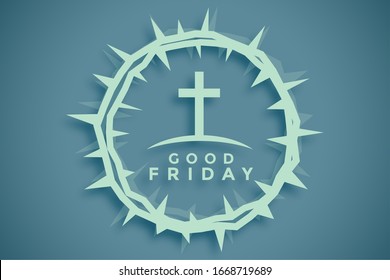 crown of thorns with cross good friday background