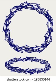 Crown of thorns. Doodle style