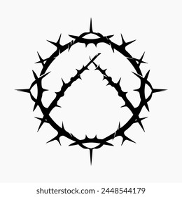 Crown of Thorns with Droplets Logo Christian, Religion, Symbol, Emblem, Icon.